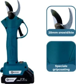 NovarGarden® Elektrische Snoeischaar NG1 - 2x Accu - Elektrisch - Takkenschaar - Op Batterij - 28mm -Gardena Verkoopwinkel 1089x1200