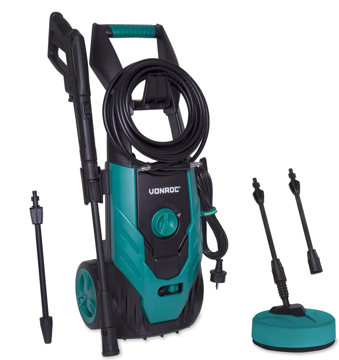 VONROC Hogedrukreiniger V18-2 1800W – 140 Bar – 420 L/h – Incl. 8m Slang, Geïntegreerde Reinigingsmiddelen Tank, Terrasreiniger, Spuitstukken En Accessoires 1 VONROC Hogedrukreiniger V18-2 1800W – 140 Bar – 420 L/h – Incl. 8m Slang, Geïntegreerde Reinigingsmiddelen Tank, Terrasreiniger, Spuitstukken En Accessoires