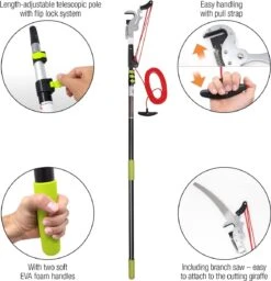 Iceberk Snoeischaar + Snoeizaag (1,45 - 3,70 M) - Telescopische Snoeischaar Voor Het Snoeien Van Bomen En Dichte Struiken Zonder Ladder -Gardena Verkoopwinkel 1157x1200