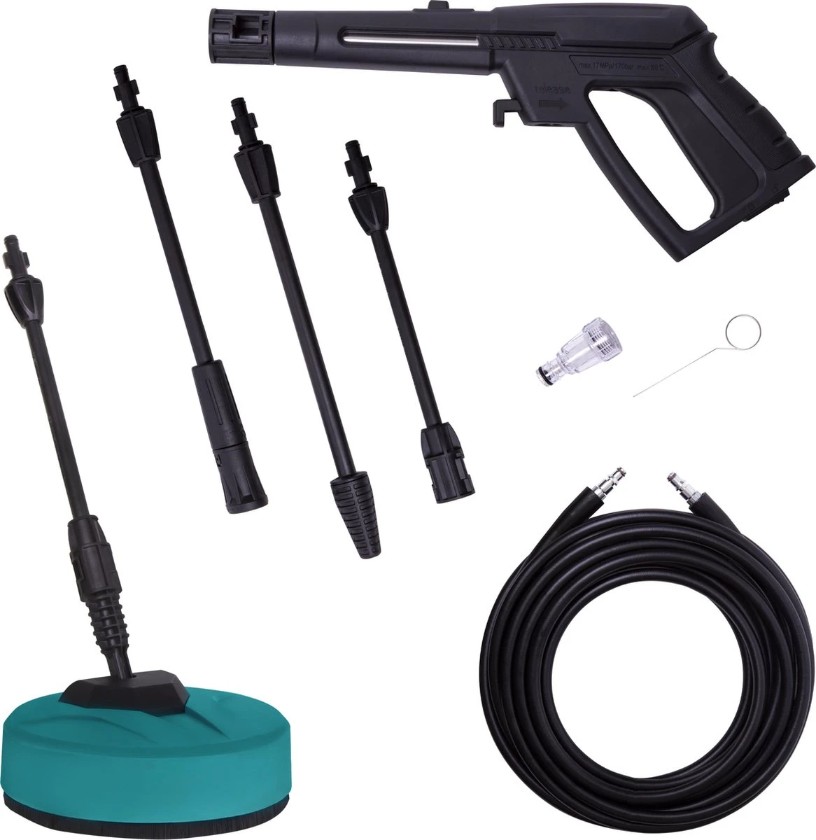 VONROC Hogedrukreiniger V18-2 1800W – 140 Bar – 420 L/h – Incl. 8m Slang, Geïntegreerde Reinigingsmiddelen Tank, Terrasreiniger, Spuitstukken En Accessoires 9 VONROC Hogedrukreiniger V18-2 1800W – 140 Bar – 420 L/h – Incl. 8m Slang, Geïntegreerde Reinigingsmiddelen Tank, Terrasreiniger, Spuitstukken En Accessoires - Afbeelding 9