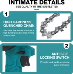 Merkloos Mini Accu Kettingzaag - 4 Inch Elektrische Boomzaag - Handkettingzaag - Met 2 Accu En 1 Oplader - Voor Tuinboom Ranch Bomen Snijden Hout- Blauw -Gardena Verkoopwinkel 1179x1200 2