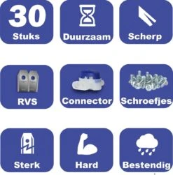 Mesjes Voor Gardena Robotmaaier - Husqvarna Automower - 30st - RVS Coated - Plastic Box + CONNECTOR -Gardena Verkoopwinkel 1180x1200
