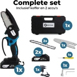 NovarGarden® Mini Kettingzaag NG1 - Met 2x Accu - Takkenzaag - Snoeizaag - Electrisch - Handzaag - Boomzaag - 21V 17 NovarGarden® Mini Kettingzaag NG1 - Met 2x Accu - Takkenzaag - Snoeizaag - Electrisch - Handzaag - Boomzaag - 21V -Gardena Verkoopwinkel 1193x1200 3