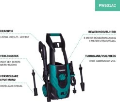 VONROC Hogedrukreiniger V14-1 - 1400W – 110 Bar – 390 L/h – Incl. 5m Slang, Spuitstukken En Accessoires 12 VONROC Hogedrukreiniger V14-1 - 1400W – 110 Bar – 390 L/h – Incl. 5m Slang, Spuitstukken En Accessoires -Gardena Verkoopwinkel 1200x1022