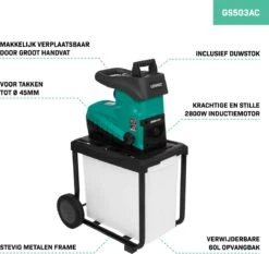 VONROC Stille Hakselaar/Shredder 2800W – Voor Takken Tot Ø45mm – Incl. 60L Opvangbak & Duwstok 10 VONROC Stille Hakselaar/Shredder 2800W – Voor Takken Tot Ø45mm – Incl. 60L Opvangbak & Duwstok -Gardena Verkoopwinkel 1200x1134