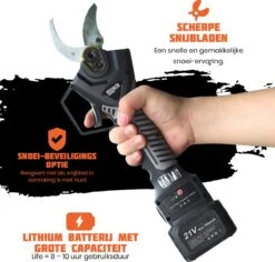 Reichlër® Elektrische Snoeischaar - 40 Mm Snijdiameter - 2x Accu - Anti-cut Functie - Heggenschaar - Takkenschaar - Zwart 10 Reichlër® Elektrische Snoeischaar - 40 Mm Snijdiameter - 2x Accu - Anti-cut Functie - Heggenschaar - Takkenschaar - Zwart -Gardena Verkoopwinkel 1200x1145
