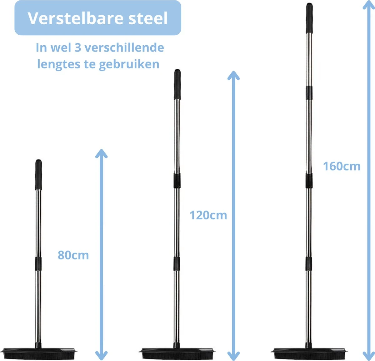 De Blaffende Kat 2 In 1 Rubberen Bezem – Bezem Binnen & Buiten – Vloerwisser Met Steel - Vloertrekker – Veger - Extra Lang 160cm 3 De Blaffende Kat 2 In 1 Rubberen Bezem – Bezem Binnen & Buiten – Vloerwisser Met Steel - Vloertrekker – Veger - Extra Lang 160cm - Afbeelding 3