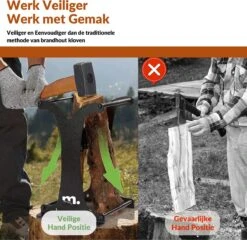 Miseru Houtklover – Zonder Bijl – No Axe – HANDMADE In Holland Houtsplijter – Houtkliever – Houtklover Voor Aanmaakhout – Ook Voor Stammen - Metaal -Gardena Verkoopwinkel 1200x1168 5