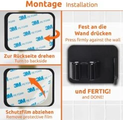 BOTC Bezemhouder - 4 Stuks - RVS - Bezem Ophangsysteem - Bezem Houder - Tuingereedschap - Zwart -Gardena Verkoopwinkel 1200x1170 4