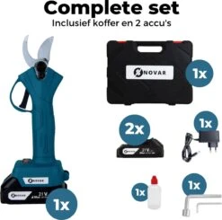 NovarGarden® Elektrische Snoeischaar NG1 - 2x Accu - Elektrisch - Takkenschaar - Op Batterij - 28mm -Gardena Verkoopwinkel 1200x1189 1