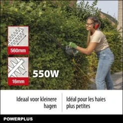 Powerplus POWEG40100 Elektrische Heggenschaar - 550W - Snoeien En Knippen - Zwaardlengte 560mm - Mesafstand 16mm - Haagschaar Voor Tuinonderhoud -Gardena Verkoopwinkel 1200x1200 255