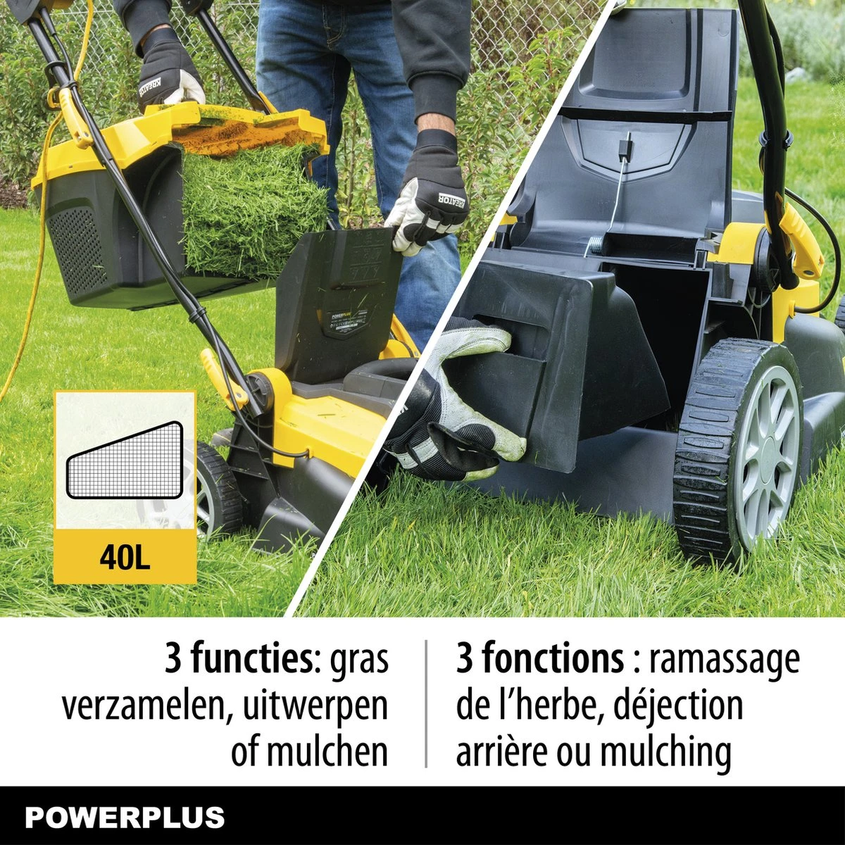 Powerplus POWXG6281 Elektrische Grasmaaier - Grasmachine Voor Middelgrote En Grote Tuin - 2000W - Maaibreedte 420mm - Verstelbare Maaihoogte - Mulching Functie - Incl. 40L Opvangbak 2 Powerplus POWXG6281 Elektrische Grasmaaier - Grasmachine Voor Middelgrote En Grote Tuin - 2000W - Maaibreedte 420mm - Verstelbare Maaihoogte - Mulching Functie - Incl. 40L Opvangbak - Afbeelding 2