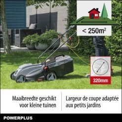 Powerplus POWEG63703 Elektrische Grasmaaier - Grasmachine Voor Kleine Tuin - 1000 W - 32cm Maaibreedte - 30L Opvangbak - Verstelbare Maaihoogte -Gardena Verkoopwinkel 1200x1200 290