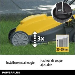 Powerplus POWXG6212T Elektrische Grasmaaier - Grasmachine Voor Kleine En Middelgrote Tuin - 1300W - Maaibreedte 320mm - Verstelbare Maaihoogte - 30L Opvangbak - Incl. Grastrimmer 250W -Gardena Verkoopwinkel 1200x1200 336