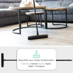 CLEANLY® Rubberen Bezem Met Vloerwisser - Kappersbezem - Zachte Bezem Binnen & Buiten - Vloertrekker Met Steel - 68-150 Cm -Gardena Verkoopwinkel 1200x1200 469