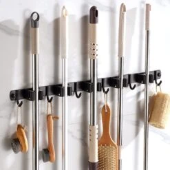 BOTC Bezemhouder - 5 Houders 6 Haken - Gereedschapshouder - Zeflklevend - Bezem Ophangsysteem - Ophanghaken - Tuingereedschap -Gardena Verkoopwinkel 1200x1200 478