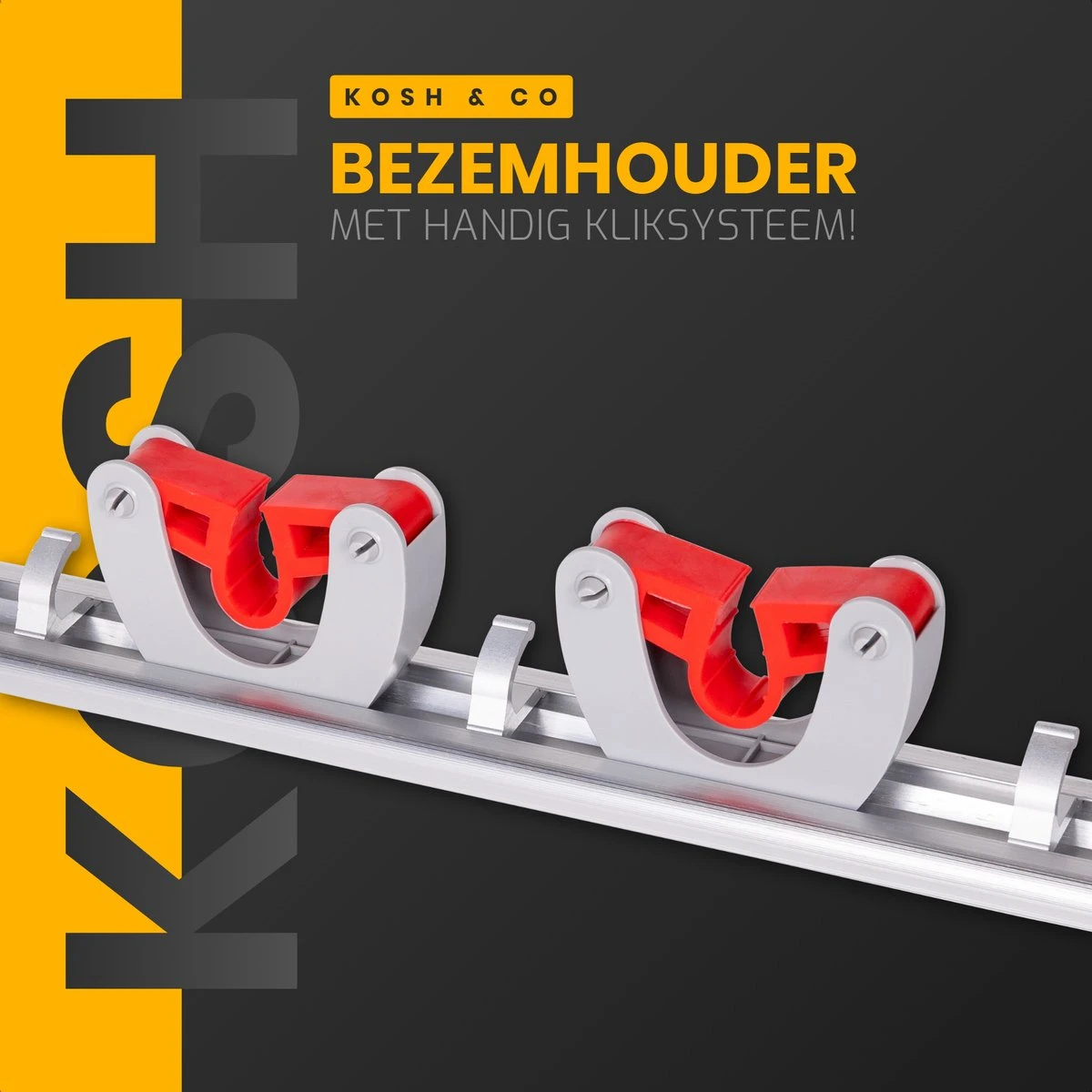 Merkloos Stevige Bezemhouder - Aluminium - Ophangsysteem Bezem - 5 Haken & 4 Houders - Gereedschaphouder - Opbergsysteem 2 Merkloos Stevige Bezemhouder - Aluminium - Ophangsysteem Bezem - 5 Haken & 4 Houders - Gereedschaphouder - Opbergsysteem - Afbeelding 2