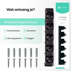 CLEANLY® Bezemhouder - Ophangsysteem Voor Tuingereedschap - Bezem Ophangsysteem - Gereedschapshouder Met Ophanghaken - ABS -Gardena Verkoopwinkel 1200x1200 590