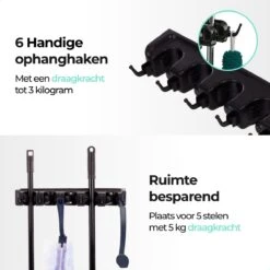 CLEANLY® Bezemhouder - Ophangsysteem Voor Tuingereedschap - Bezem Ophangsysteem - Gereedschapshouder Met Ophanghaken - ABS -Gardena Verkoopwinkel 1200x1200 591