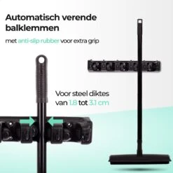 CLEANLY® Bezemhouder - Ophangsysteem Voor Tuingereedschap - Bezem Ophangsysteem - Gereedschapshouder Met Ophanghaken - ABS -Gardena Verkoopwinkel 1200x1200 593