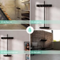 CLEANLY® Bezemhouder - Ophangsysteem Voor Tuingereedschap - Bezem Ophangsysteem - Gereedschapshouder Met Ophanghaken - ABS -Gardena Verkoopwinkel 1200x1200 594