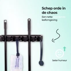CLEANLY® Bezemhouder - Ophangsysteem Voor Tuingereedschap - Bezem Ophangsysteem - Gereedschapshouder Met Ophanghaken - ABS -Gardena Verkoopwinkel 1200x1200 595