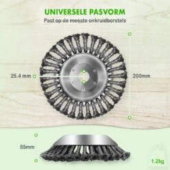 Merkloos SlimShop Onkruidborstel - Bosmaaier Grastrimmer - Onkruid - Onkruidkrabber - Voegenborstel - Onkruidverwijderaar - Max 10.000 Toerental P/m - 20CM -Gardena Verkoopwinkel 1200x1200 853