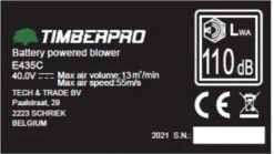 TIMBERPRO - Bladblazer Elektrisch 40V, ZEER Krachtig (incl. 4A Batterij En Incl. Lader) -Gardena Verkoopwinkel 1200x676 1