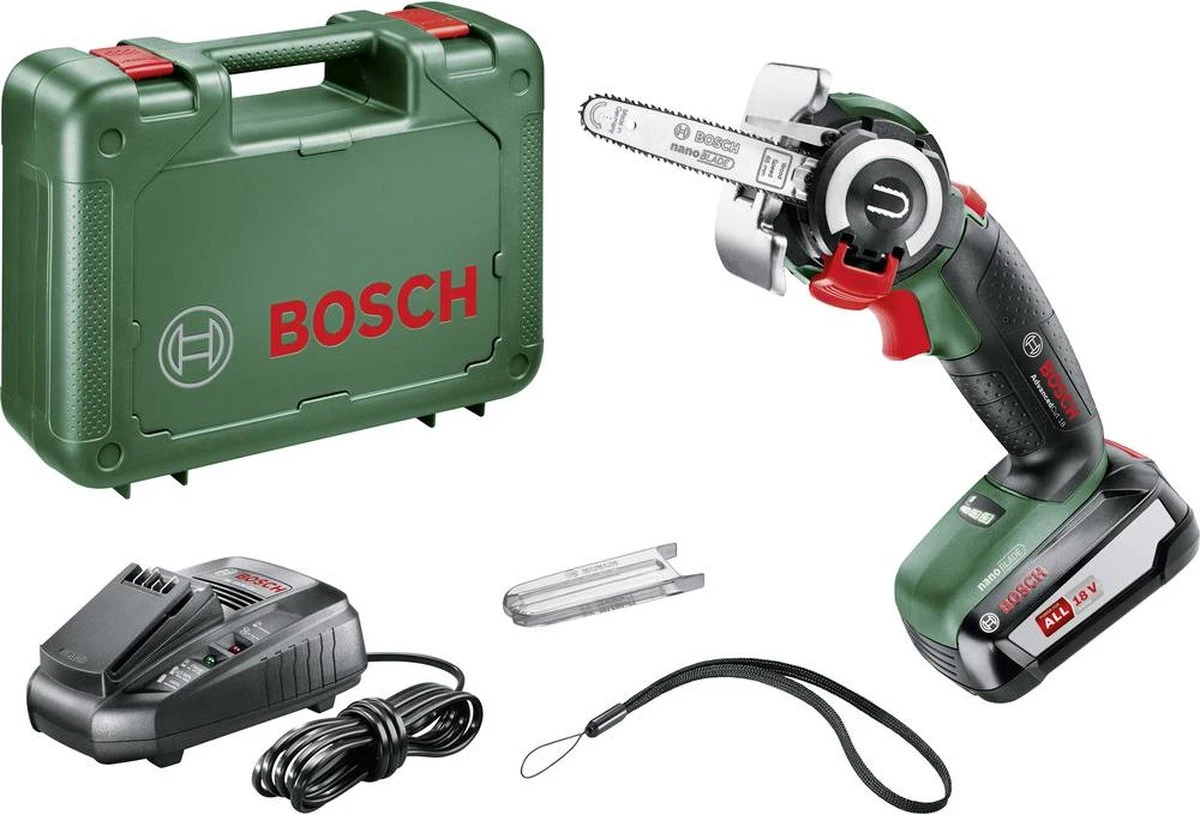 Bosch AdvancedCut 18 Microkettingzaag - Met 1 X 18 V Accu En Lader 1 Bosch AdvancedCut 18 Microkettingzaag - Met 1 X 18 V Accu En Lader
