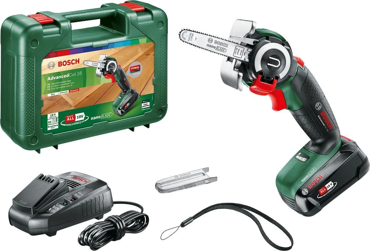 Bosch AdvancedCut 18 Microkettingzaag - Met 1 X 18 V Accu En Lader 8 Bosch AdvancedCut 18 Microkettingzaag - Met 1 X 18 V Accu En Lader - Afbeelding 8