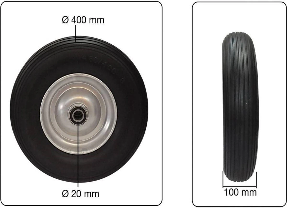 Benson Anti Lek Kruiwagenwiel 4.80 / 4.00-8 Mix Kleur 2 Benson Anti Lek Kruiwagenwiel 4.80 / 4.00-8 Mix Kleur - Afbeelding 2