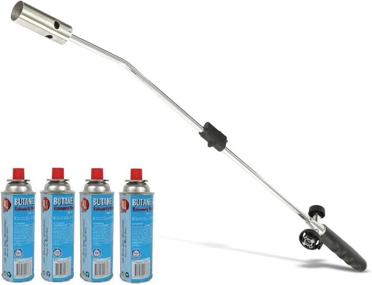 Kinzo Onkruidbrander Met Gasflessen - Regelbare Gastoevoer - Inclusief 4 Gasflessen 1 Kinzo Onkruidbrander Met Gasflessen - Regelbare Gastoevoer - Inclusief 4 Gasflessen