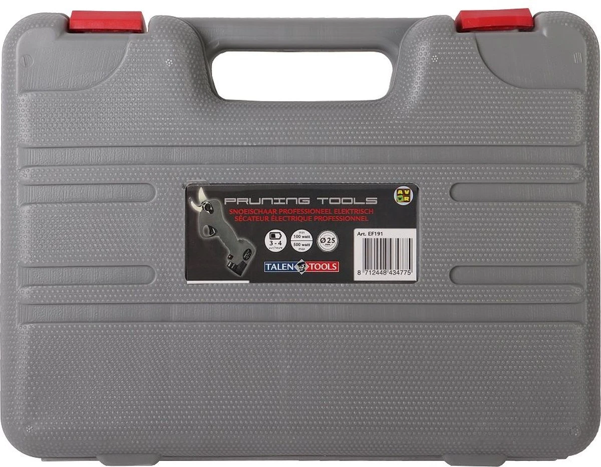 Talen Tools - Elektrische Snoeischaar - Takkenschaar - Heggenschaar - Professioneel - 2 Accu's & Opbergkoffer 4 Talen Tools - Elektrische Snoeischaar - Takkenschaar - Heggenschaar - Professioneel - 2 Accu's & Opbergkoffer - Afbeelding 4