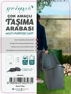 Kruiwagen Met Wielen Antraciet Tuintrolley Shoppingkar Bolderkar Max 50kg -Gardena Verkoopwinkel 907x1200