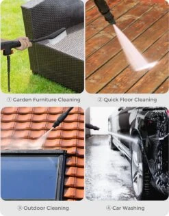 Merkloos Home Hogedrukreiniger - 2100W - 165 Bar - Met Verstelbare Nozzles Slanghaspel 5m Netsnoer 10m Slang - Voor Reiniging Huis Auto Tuin -Gardena Verkoopwinkel 939x1200 2